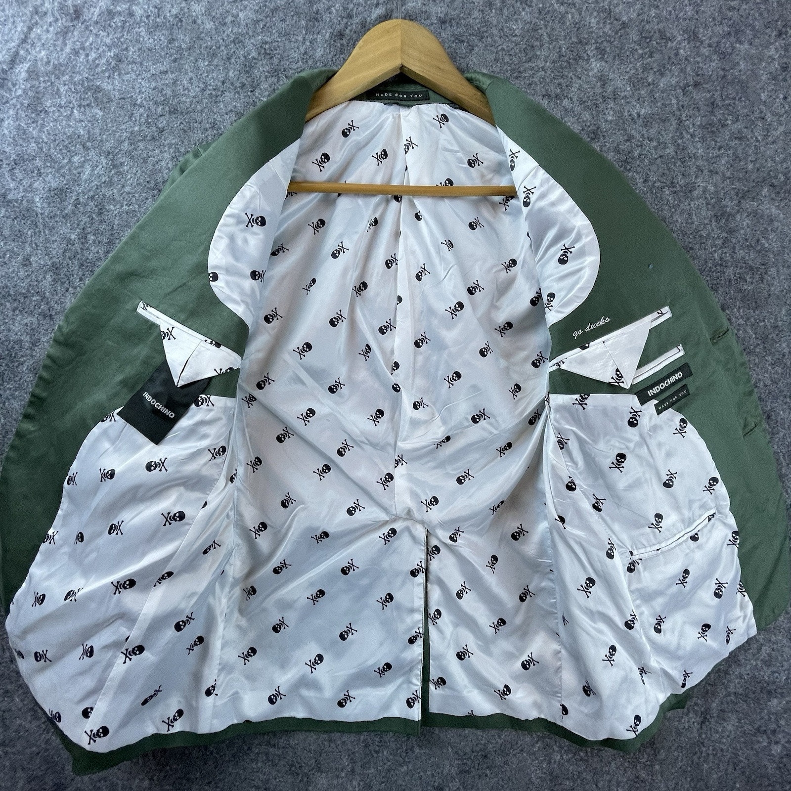 Indochino Blazer Men Green Extra Small Go Ducks Made For You Skull Lining Casual — image 2 of 8